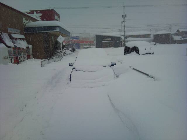 車が雪に埋まる